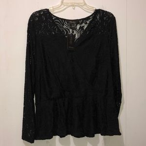 NEW Black Laced Long Sleeve Top